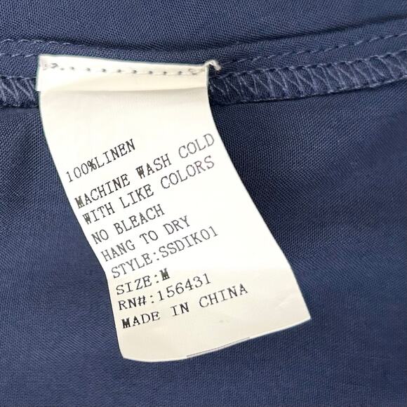 Something, Somewhere Navy Blue Linen Utility Cargo Mini Dress - Picture 8 of 8